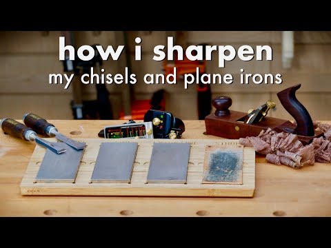 How I Sharpen Chisels and Plane Irons &amp;amp; My Sharpening Station // Woodworking