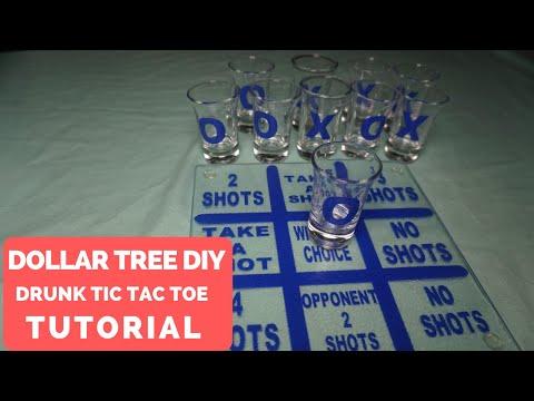 How To Create A Drunken Tic Tac Toe Board [With a Cricut] [Dollar Tree]