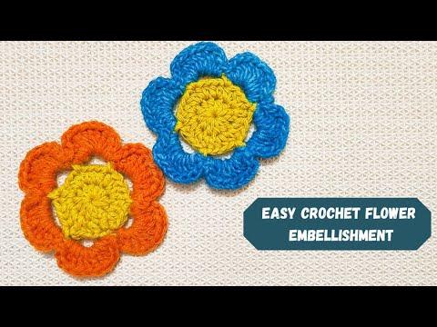 How To Crochet A Simple Flower Embellishment