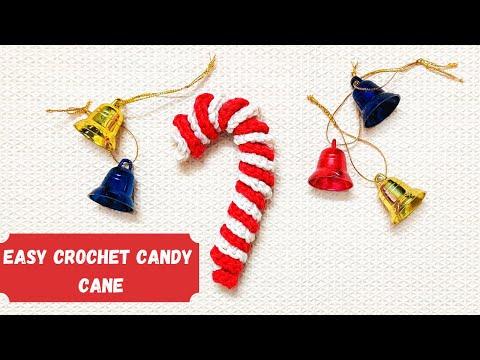 How To Crochet a Easy Candy Cane for Christmas Tree Decoration