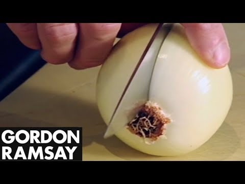 How To Finely Chop An Onion - Gordon Ramsay