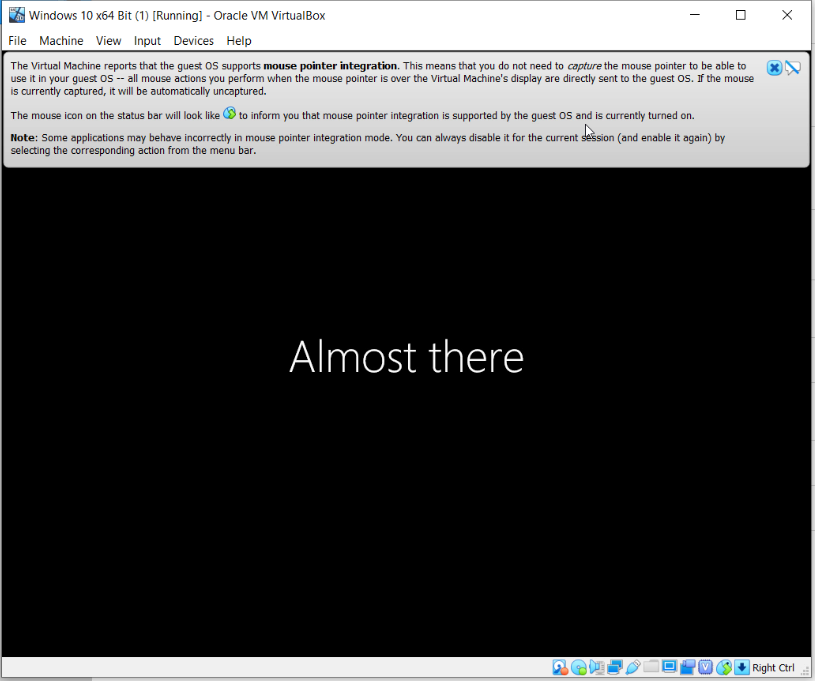 How To Install Windows 10 On Oracle VM VirtualBox - Almost There.PNG