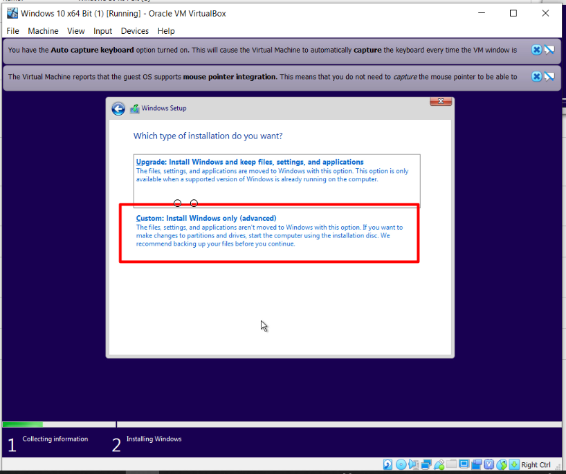 How To Install Windows 10 On Oracle VM VirtualBox - Custom install windows only.PNG