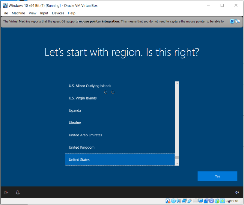 How To Install Windows 10 On Oracle VM VirtualBox - Region.PNG