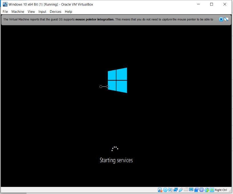 How To Install Windows 10 On Oracle VM VirtualBox - Starting Services.PNG