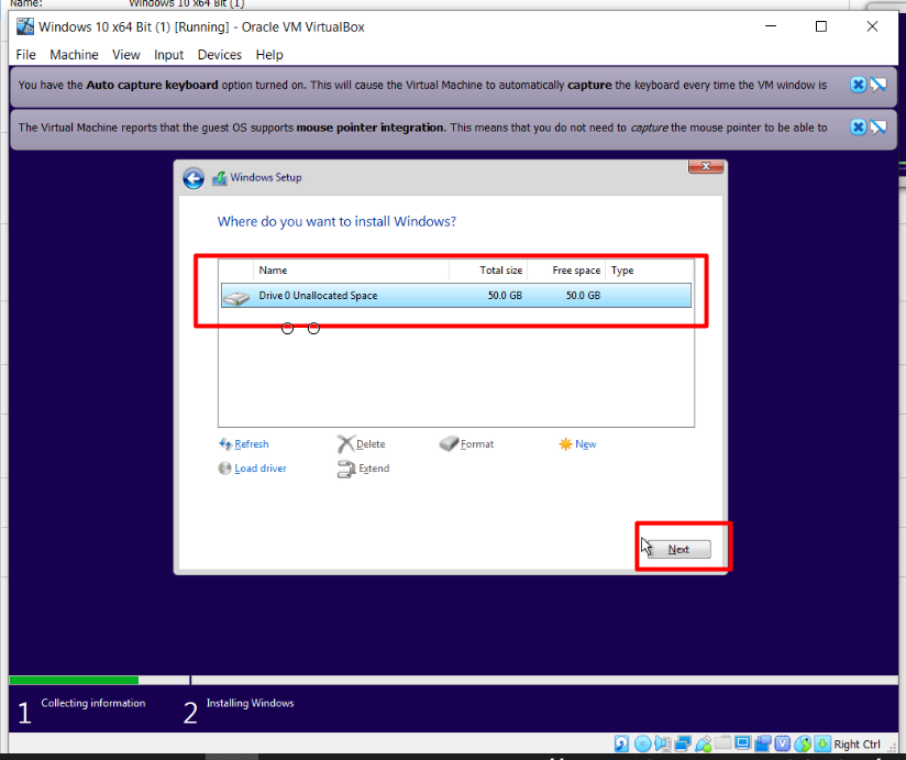 How To Install Windows 10 On Oracle VM VirtualBox - Where to install windows.PNG