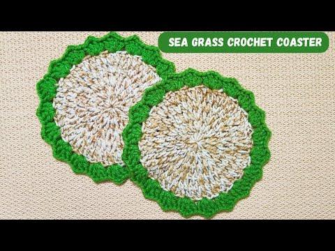 How To Make A Easy Sea Grass Crochet Coaster