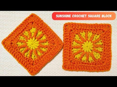 How To Make A Easy Sunshine Crochet Square Block