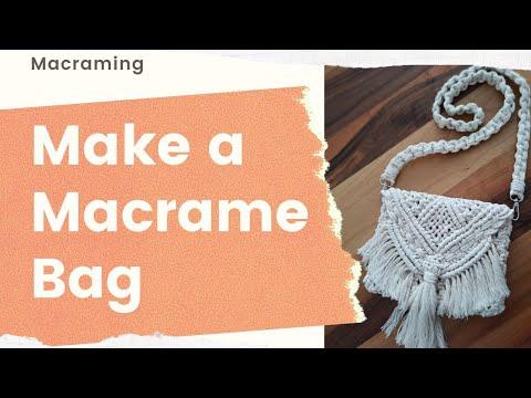 How To Make A Macrame Shoulder Bag - DIY Shoulder Purse Tutorial - (Free Pattern with Cotton Rope)