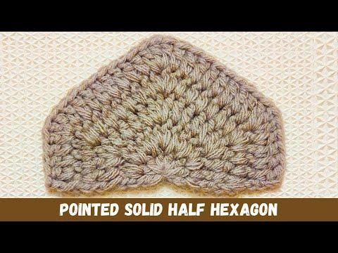 How To Make A Pointed Crochet Solid Half Hexagon