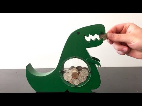 How To Make A T Rex Coin Chomper // Dinosaur Piggy Bank