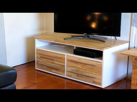 How To Make A TV Stand With Hidden Cable Space | Woodworking