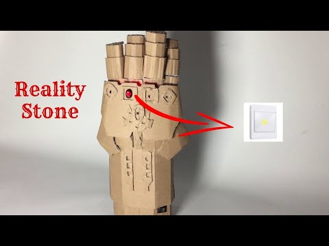 How To Make A Working Infinity Gauntlet From Cardboard(Gesture Controlled Lamp Switch) || Avengers