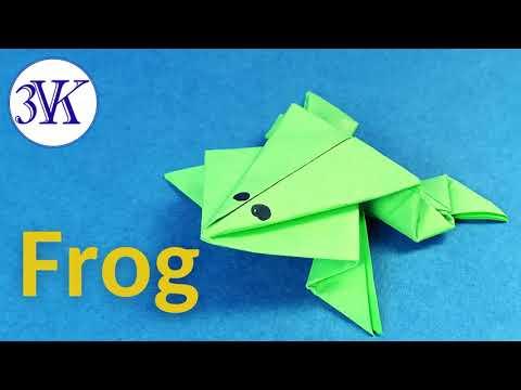 How To Make Origami Paper Frog /DIY Origami Paper Frog / Miniature Craft Idea /