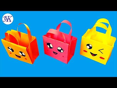 How To Make Paper Bags with Handles | Origami Paper Bag | Origami Gift Bags |