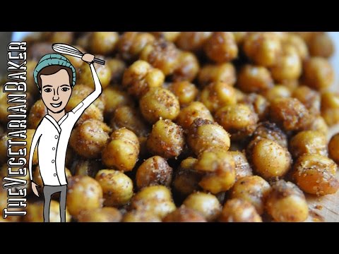 How To Make Spicy Roasted Chickpeas | Healthy Vegan Snack | TheVegetarianBaker