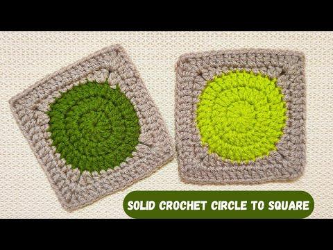 How To Make a Seamless Solid Crochet Circle To Granny Square Pattern