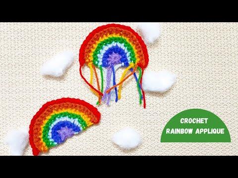 How To Make a Super Easy Crochet Rainbow Applique