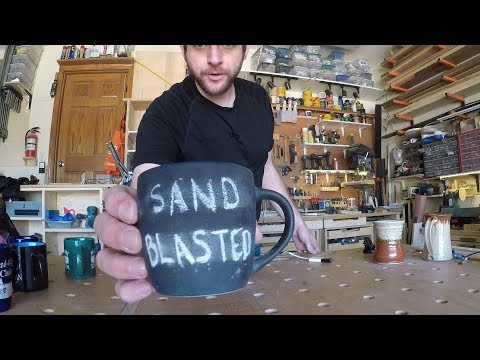 How To Sandblast Coffee Mugs to make them Chalkboards All The Way Around (Cheap Sandblaster)