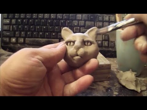 How To Sculpt A Cat Face In Clay - Speed Sculpt