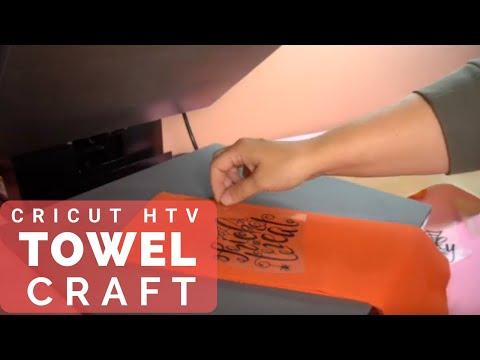 How To Use HTV With a Heat Press (Halloween Towels) (Cricut)