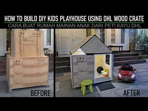 How to Build DIY Kids Playhouse from Wooden Crate