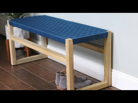 How to Build Wooden Bench with Woven Fabric Seat