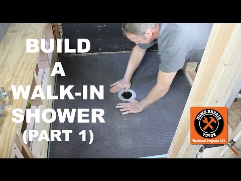 How to Build a Walk-In Shower (Part 1: Wedi Shower Pan Install) -- by Home Repair Tutor