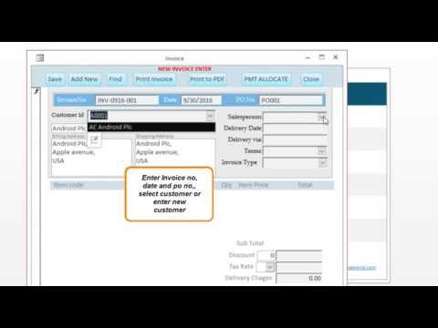 How to Enter New Invoice