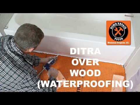 How to Install DITRA on a Wood Subfloor Part 2 (Waterproofing Phase) -- by Home Repair Tutor