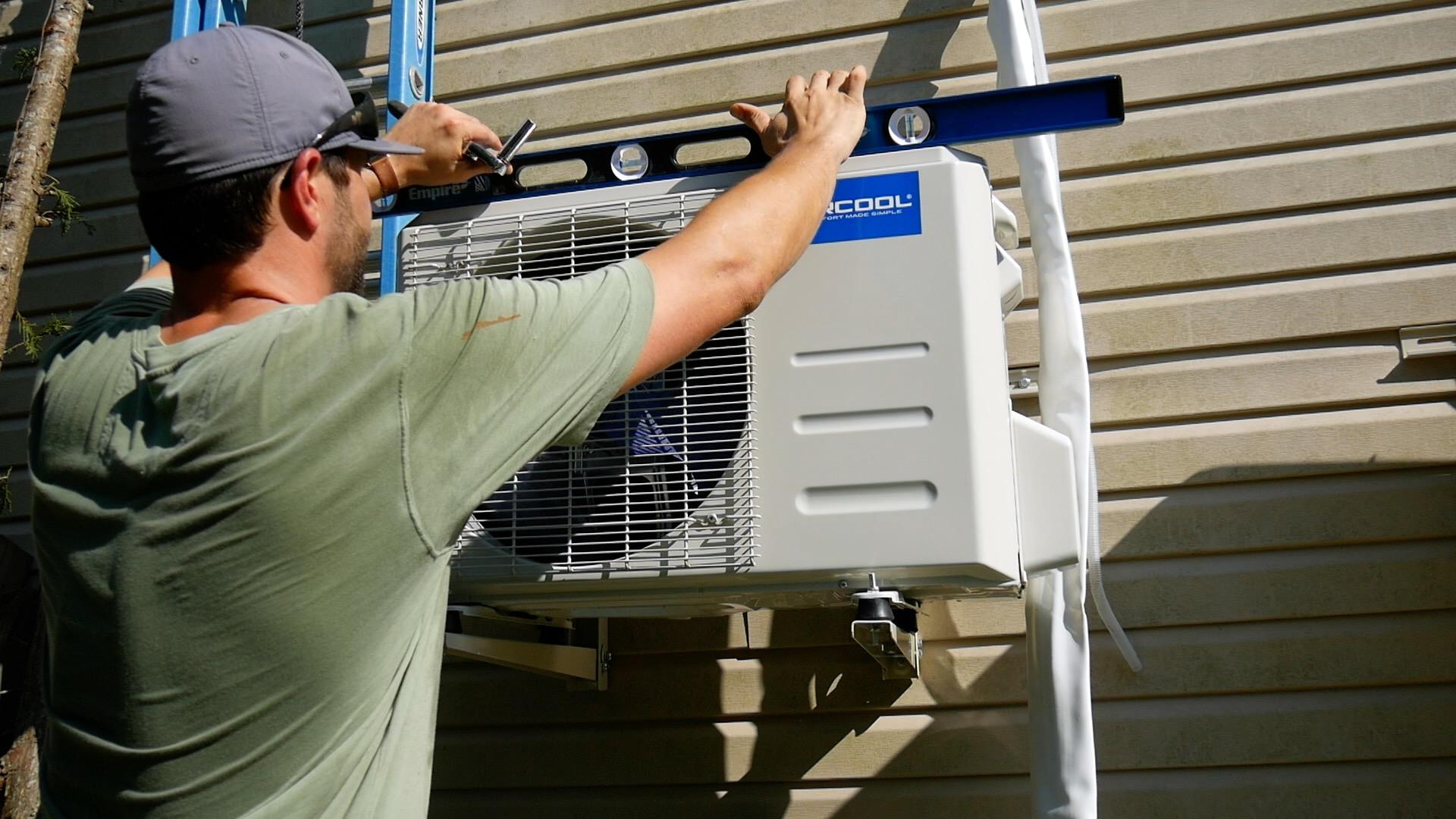 How to Install a Mini Split - Outside Condenser Unit Level Top.jpg