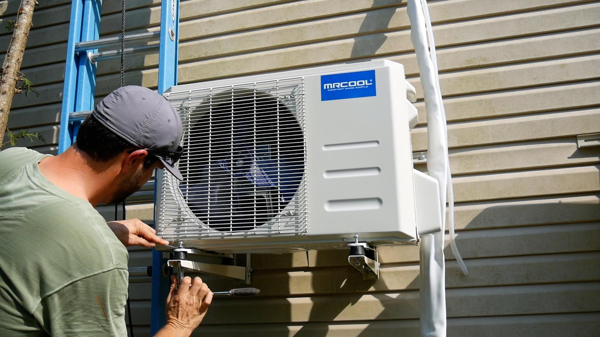 How to Install a Mini Split - Outside Condenser Unit secure footing.jpg