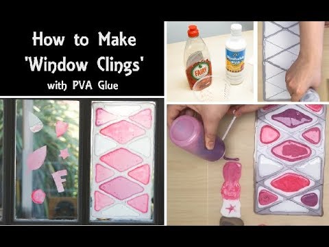 How to Make: 'Window Clings' from PVA Glue | Easy &amp;amp; Cheap Craft Activity for Kids | DIY Decorations