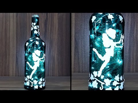 How to Make Blossoming Fairy Magical Wine Bottle with Twinkle Lights|Easy Craft &amp;amp; Art Tutorial