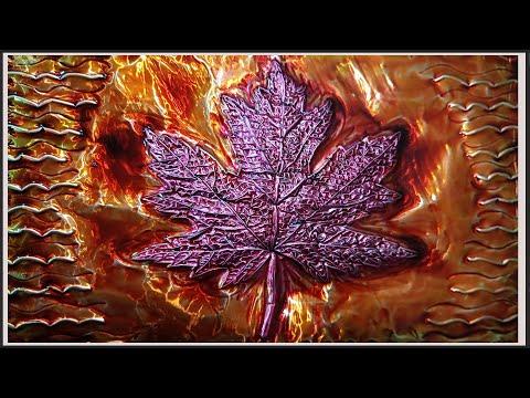 How to Make Maple Leaf Embossed Painting|Metal Art