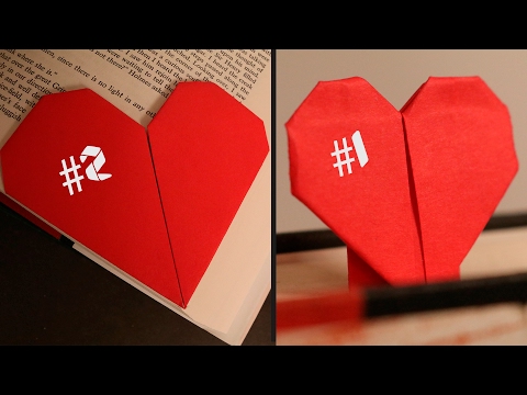 How to Make Origami Heart Bookmarks