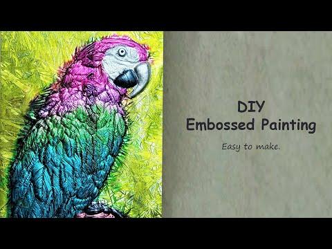 How to Make Parrot Embossed Painting/Metal Art