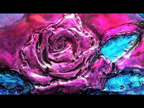 How to Make Rose Embossed Painting|Metal Art