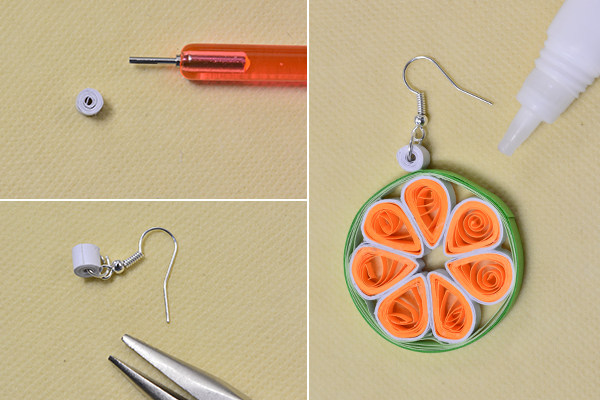 How to Make Simple Hoop Earrings with Orange Quilling Flower (1).jpg