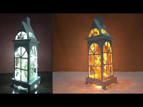 How to Make Table Lamp with Twinkle Lights|Modern Design of Light Lamp|Easy Art and Craft Tutorial