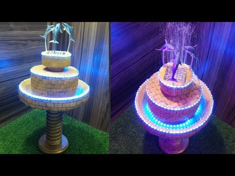 How to Make Waterfall Dolphin Fountain|Indoor Water Fountain|Easy Waterfall Tutorial