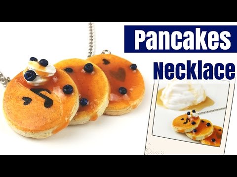 How to Make a Polymer Clay Blueberry Pancakes Necklace -using Stencils!-Tutorial