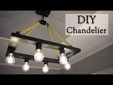 How to Make a Rustic Industrial Style Hemp Rope Chandelier | DIY Project