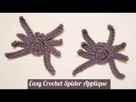 How to Make an Easy Crochet Spider Applique Halloween Spider Tutorial