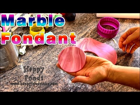 How to Marble Fondant with Food Colours Sugarcraft Tutorial