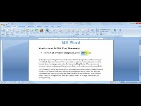 How to Move Around Text in Microsoft Word Document