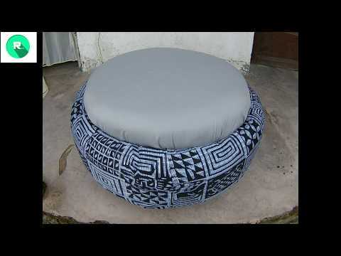 How to Recycle A Car Tire into a Stool, Chair, Puffs