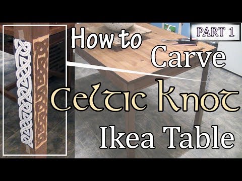 How to Relief Carve Celtic Knot Ikea Kitchen Table -  Part 1