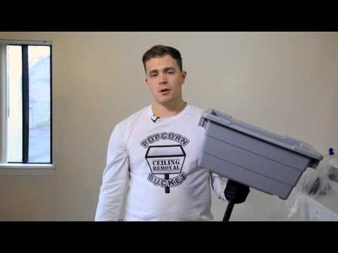 How to Remove a Popcorn Ceiling Using A Popcorn Ceiling Removal Bucket - DIY Product Demonstration