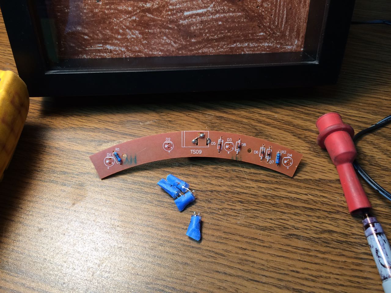 How to Repurpose AntWorks LED's in Shadow Box-LEDs Unsoldered and Marked.jpg